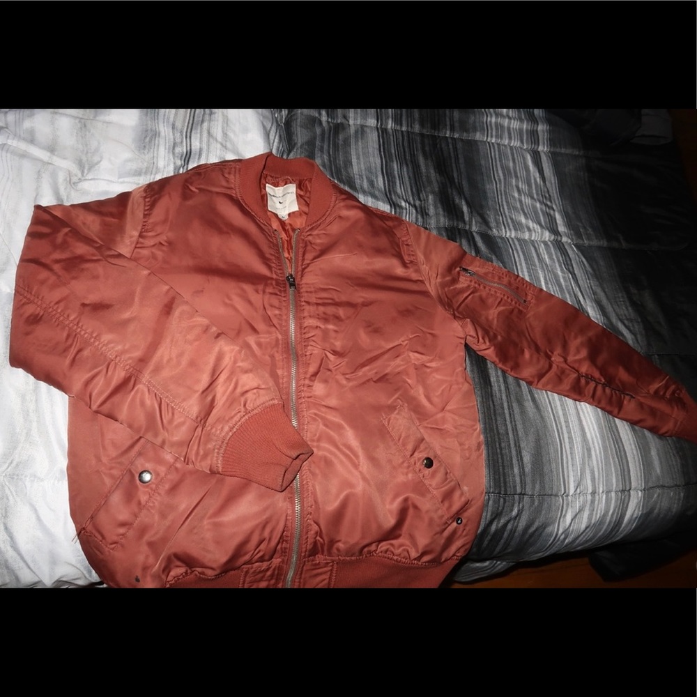 Rust/Burgundy Bomber Jacket (Size Medium)